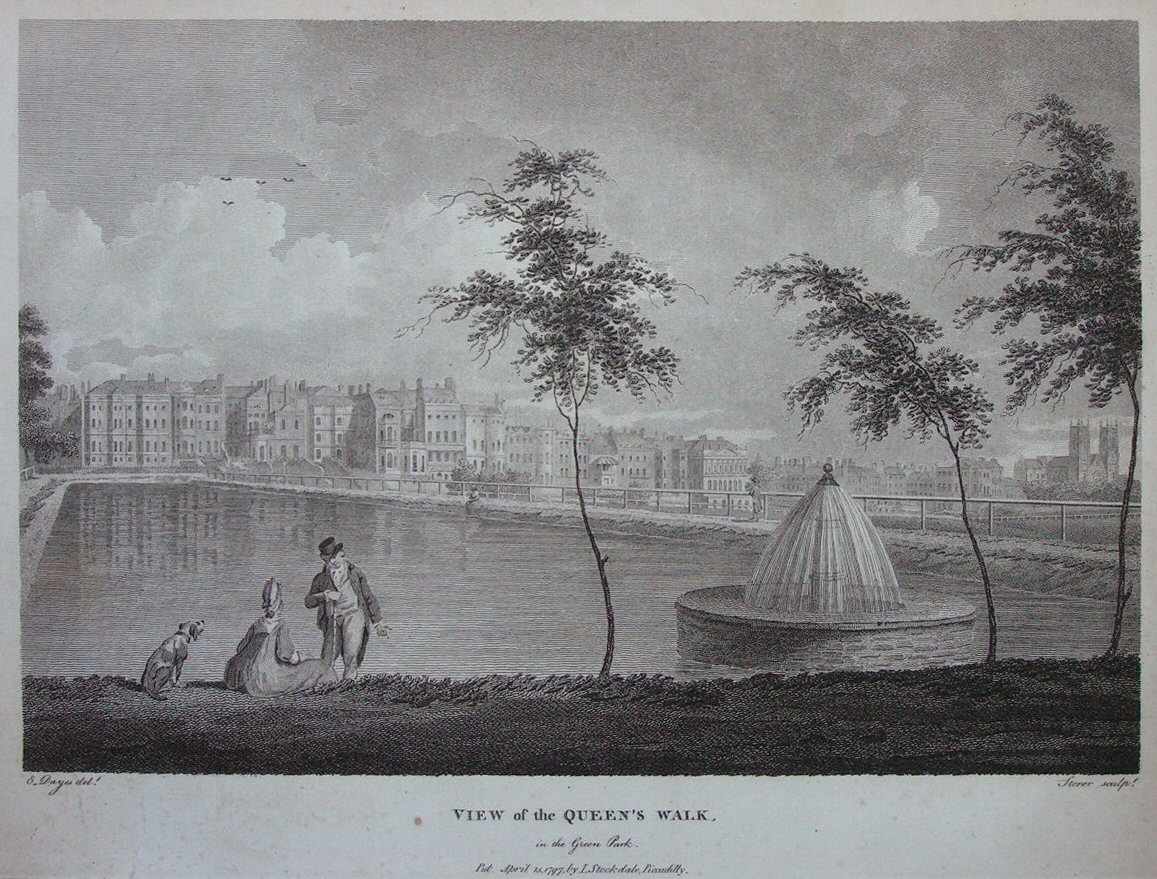 Print - View of the Queen's Walk, in the Green Park. - Storer